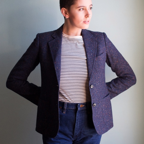 Vintage Jackets & Blazers - Vintage 100% Wool PBD International Blue Blazer